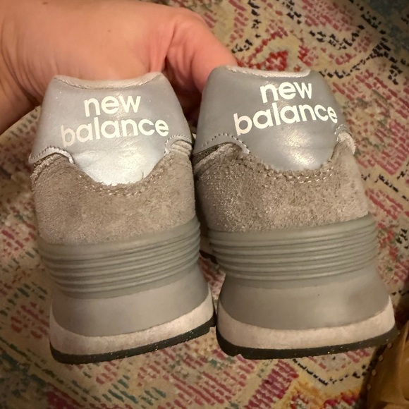 New Balance Taupe and White Sneakers - Picture 2 of 6
